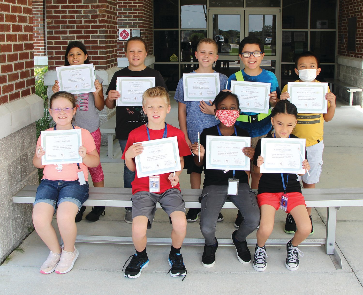 Third through fifth grade: Isabella Myrtil-Pierre, Aubrey Howard, Martina Paredes, Cooper Smith, Keira Moore, Cassi Hendry, Nicholas Suttles, Raul Martinez-Chavez and Matthew Rodriguez.
Not Pictured: Giovanni Cuacua and Ashlynn Summeralls.